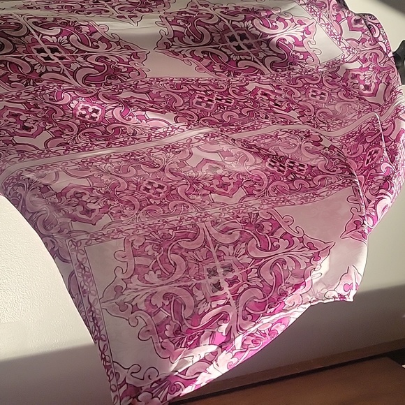 Alfani Womens Printed Diamond Mosaic Orchid Dolman-Sleeve, Bubble-Hem Blouse, 2X - Picture 6 of 10